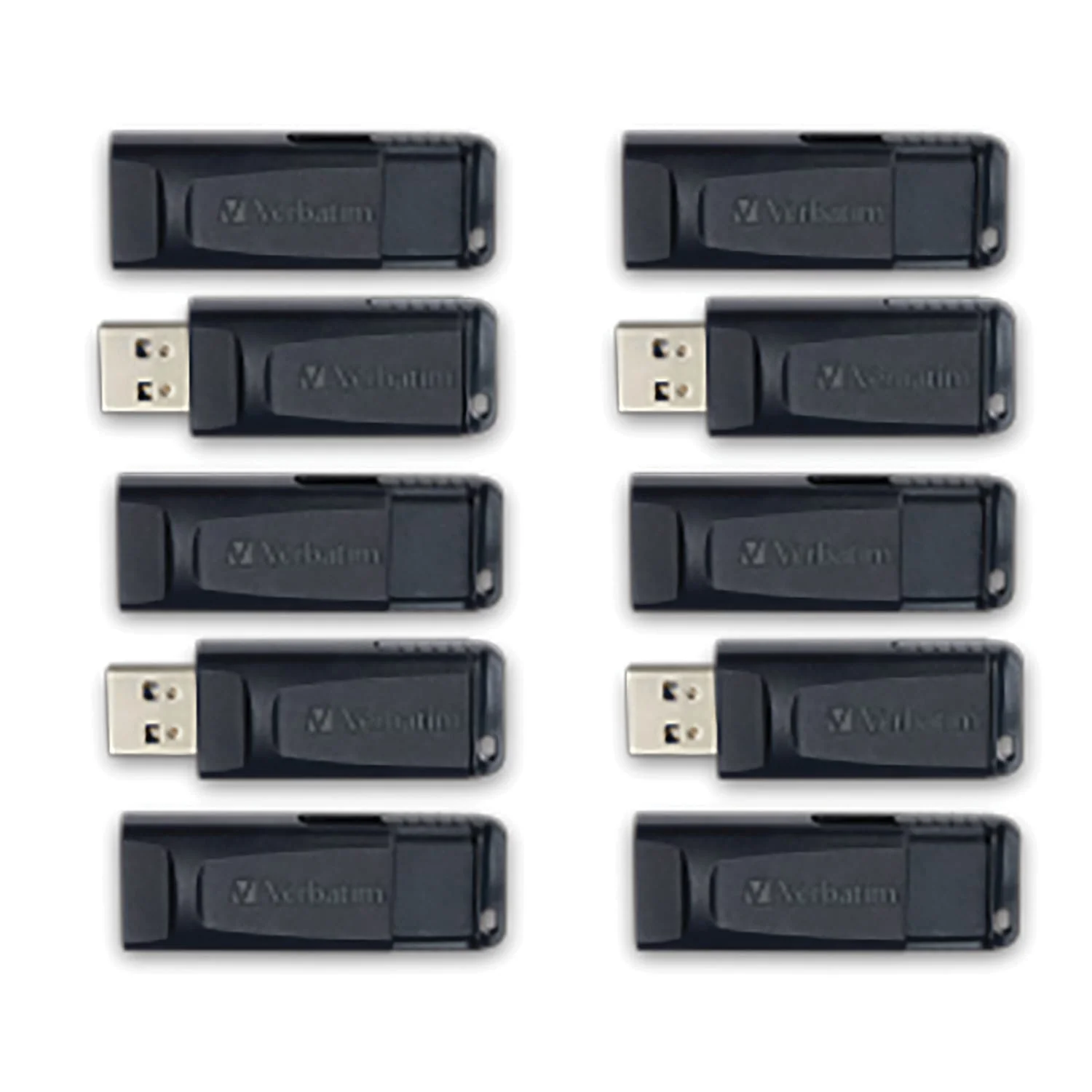 Verbatim Store ‘n’ Go USB-A Flash Drives, Business Bulk 10 Count, Black, 64 GB