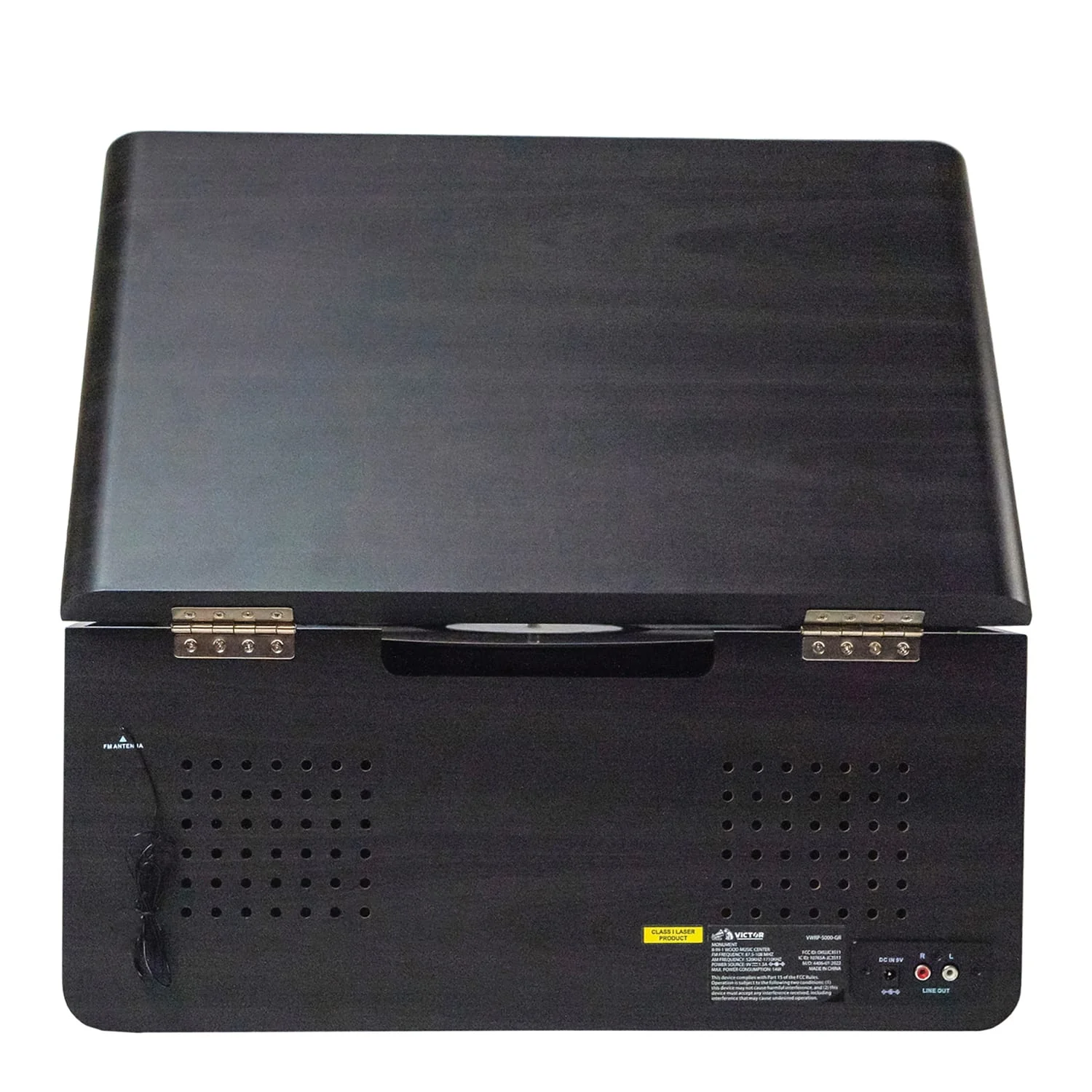 Victor 4-Watt Monument 3-Speed Belt-Drive Manual Turntable with Built-in Speakers, Bluetooth In/Out, CD/Cassette Players, AM/FM, and 45 Adapter - Image 4