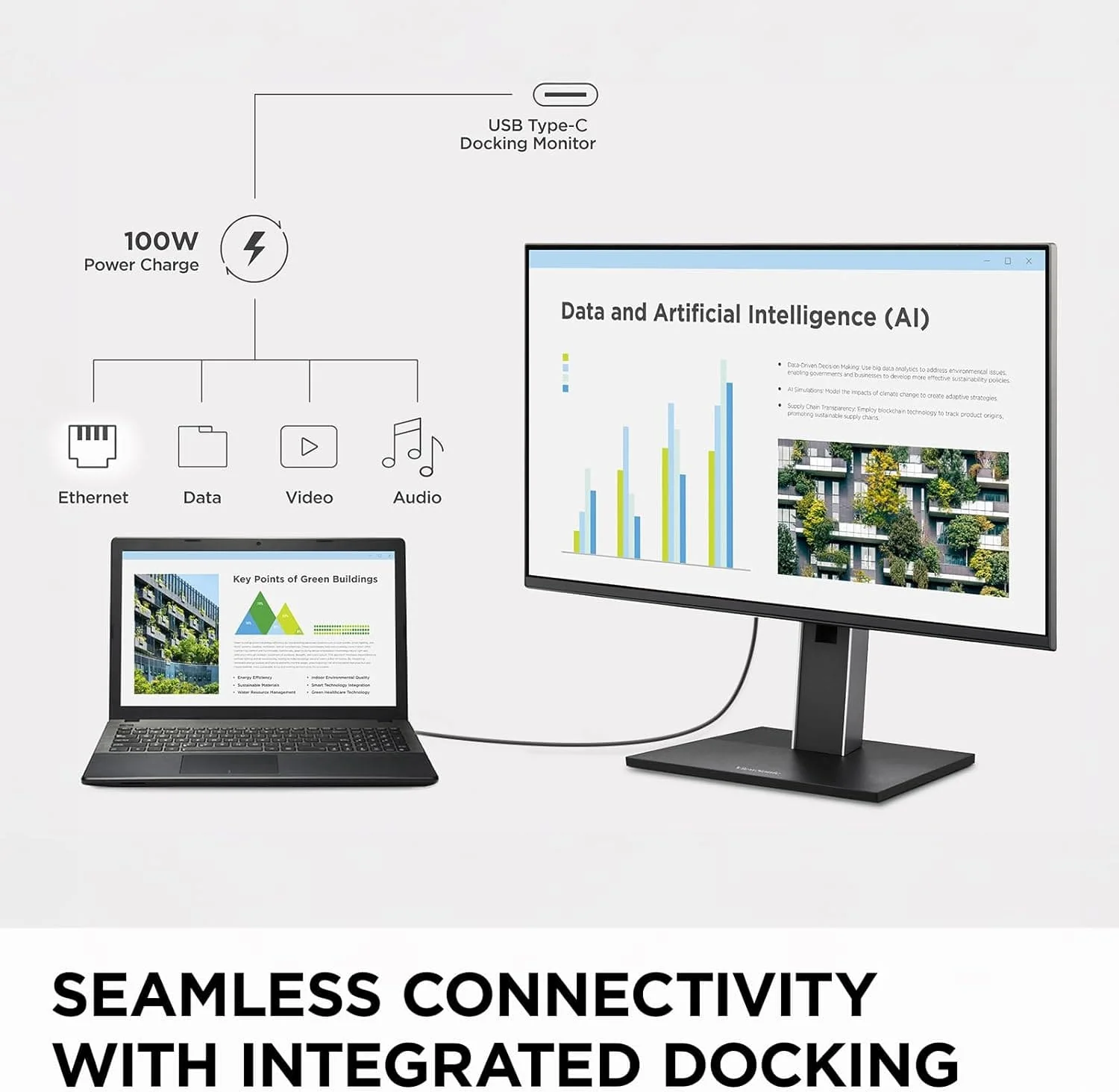 ViewSonic 24 Inch 1080p IPS Docking Monitor with Advanced Ergonomics, 100W USB C - Certified Refurbished - Image 4