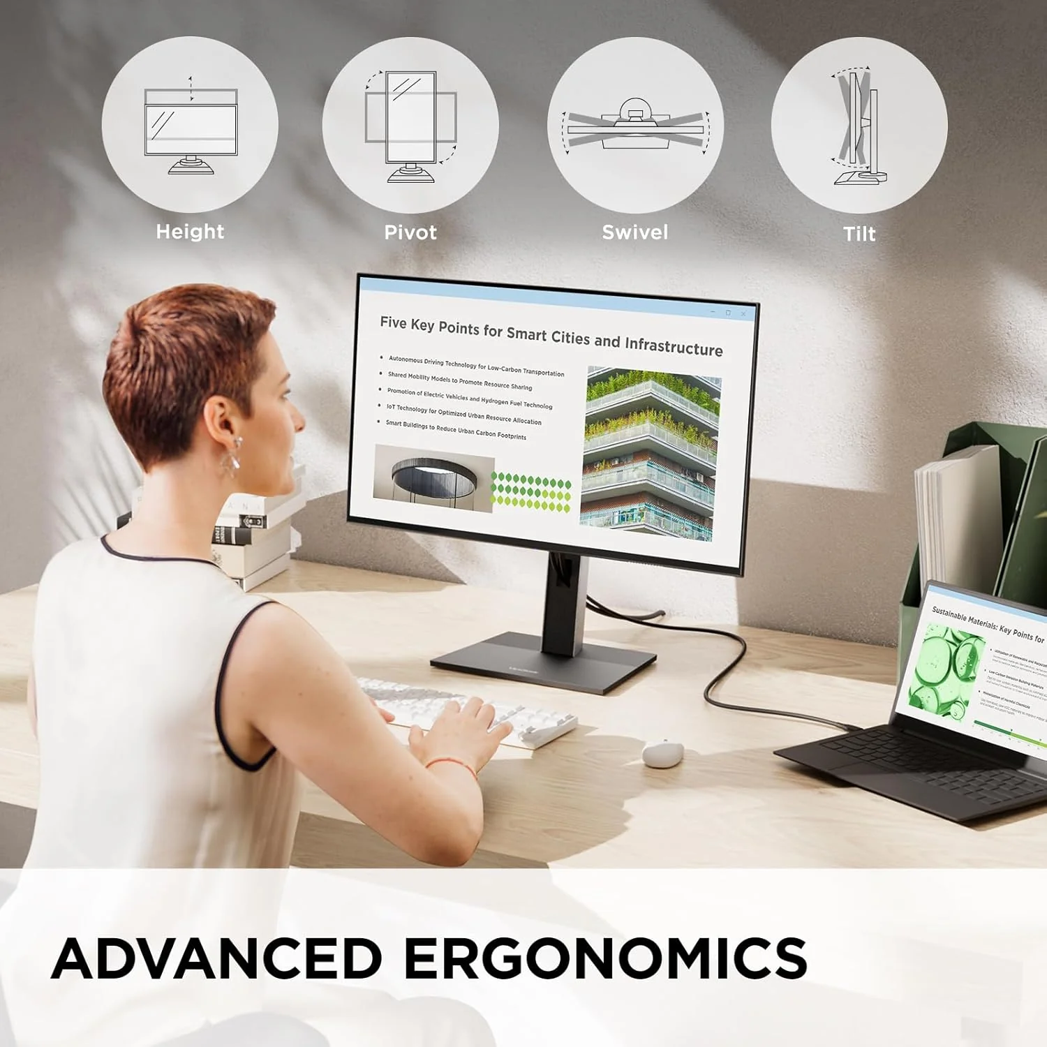 ViewSonic 24 Inch 1080p IPS Docking Monitor with Advanced Ergonomics, 100W USB C - Certified Refurbished - Image 5