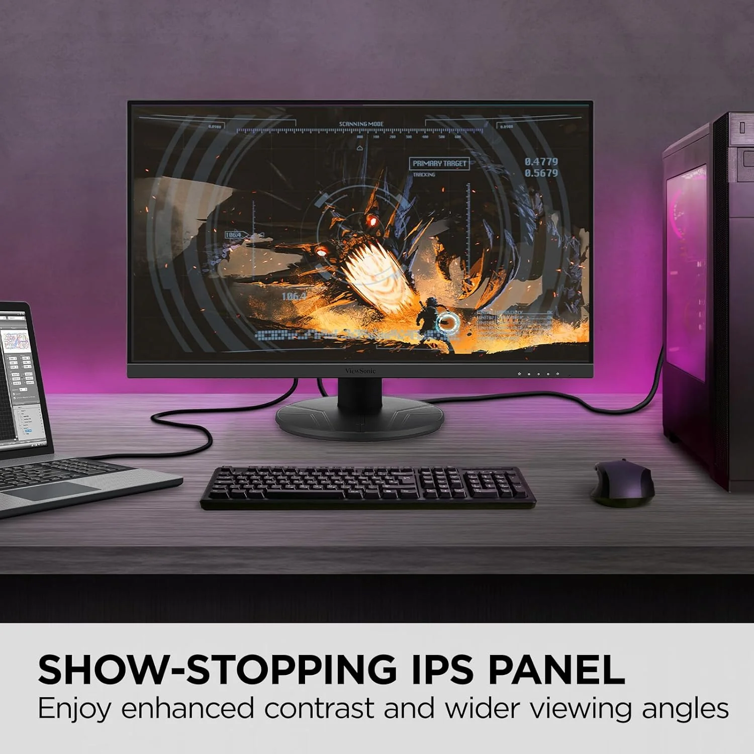 ViewSonic 27" 1080p 1ms 120Hz IPS Gaming Monitor, Black - Certified Refurbished - Image 3