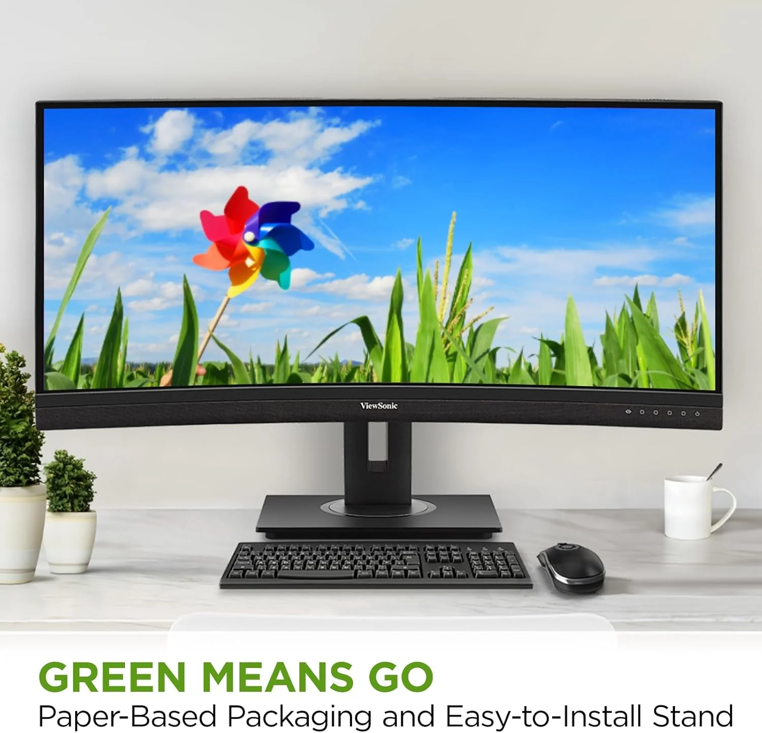 ViewSonic 34" 21:9 1440p Curved Monitor with Ergonomic Design, 100W USB C, 100 Hz, Black - Certified Refurbished - Image 5