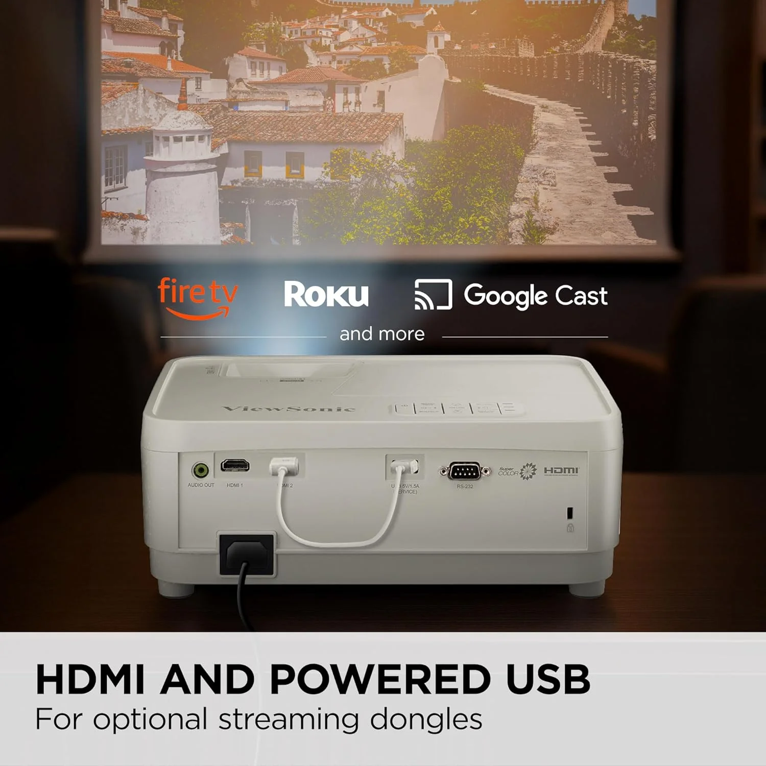ViewSonic DLP 1080p Projector with 3700 Lumens, White - Certified Refurbished - Image 3