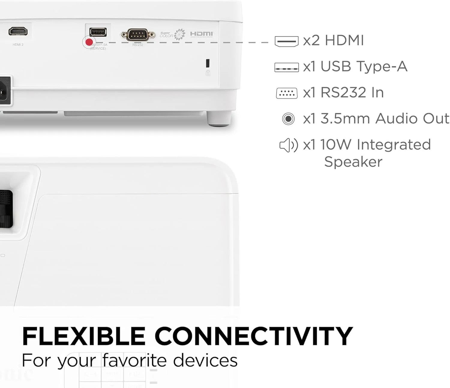 ViewSonic DLP 1080p Projector with 3700 Lumens, White - Certified Refurbished - Image 7