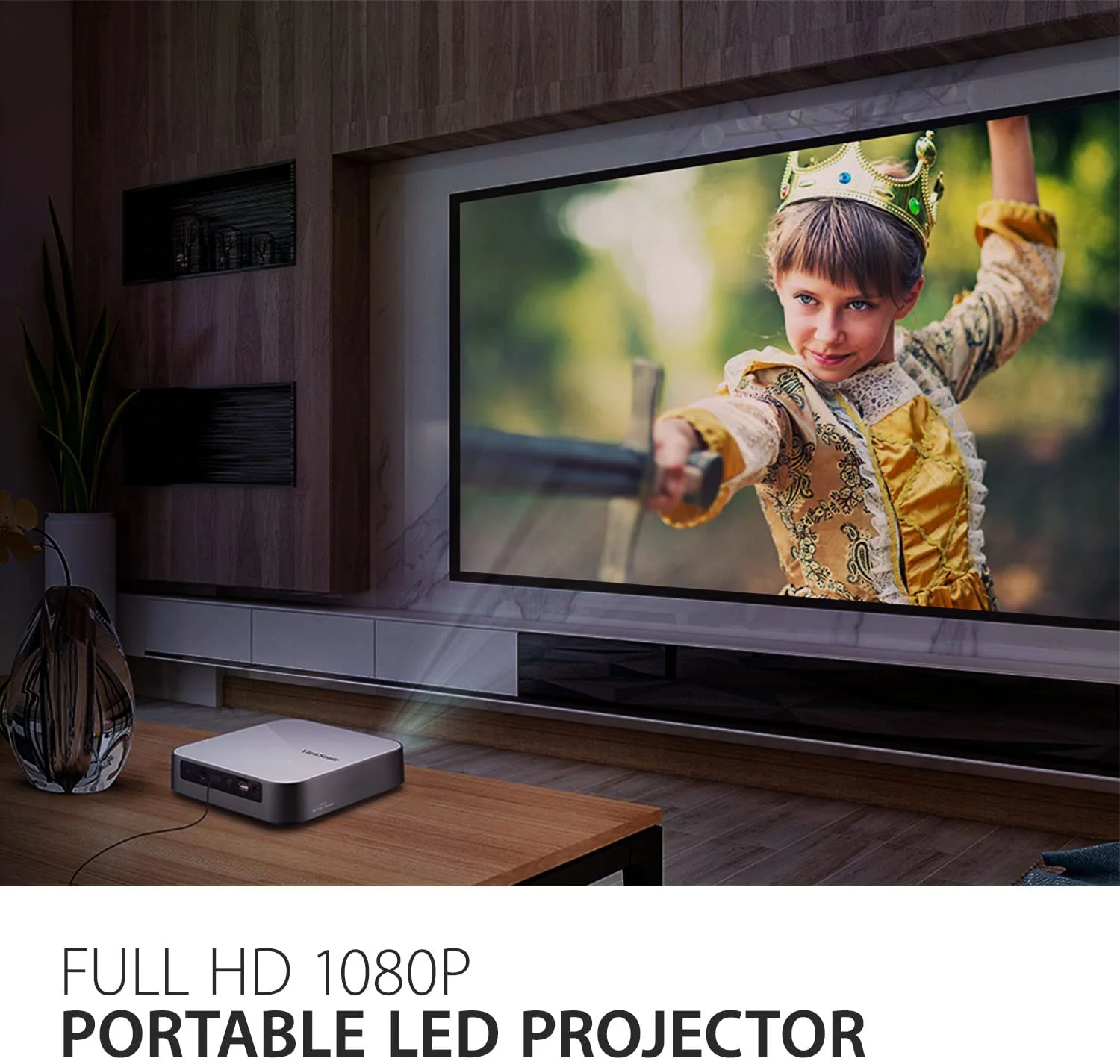 ViewSonic 1080 Portable Projector with 1000 LED Lumens, Auto Focus, Harman Kardon Bluetooth Speakers, HDMI, 16GB Storage, Stream Netflix with Dongle - Certified Refurbished - Image 6