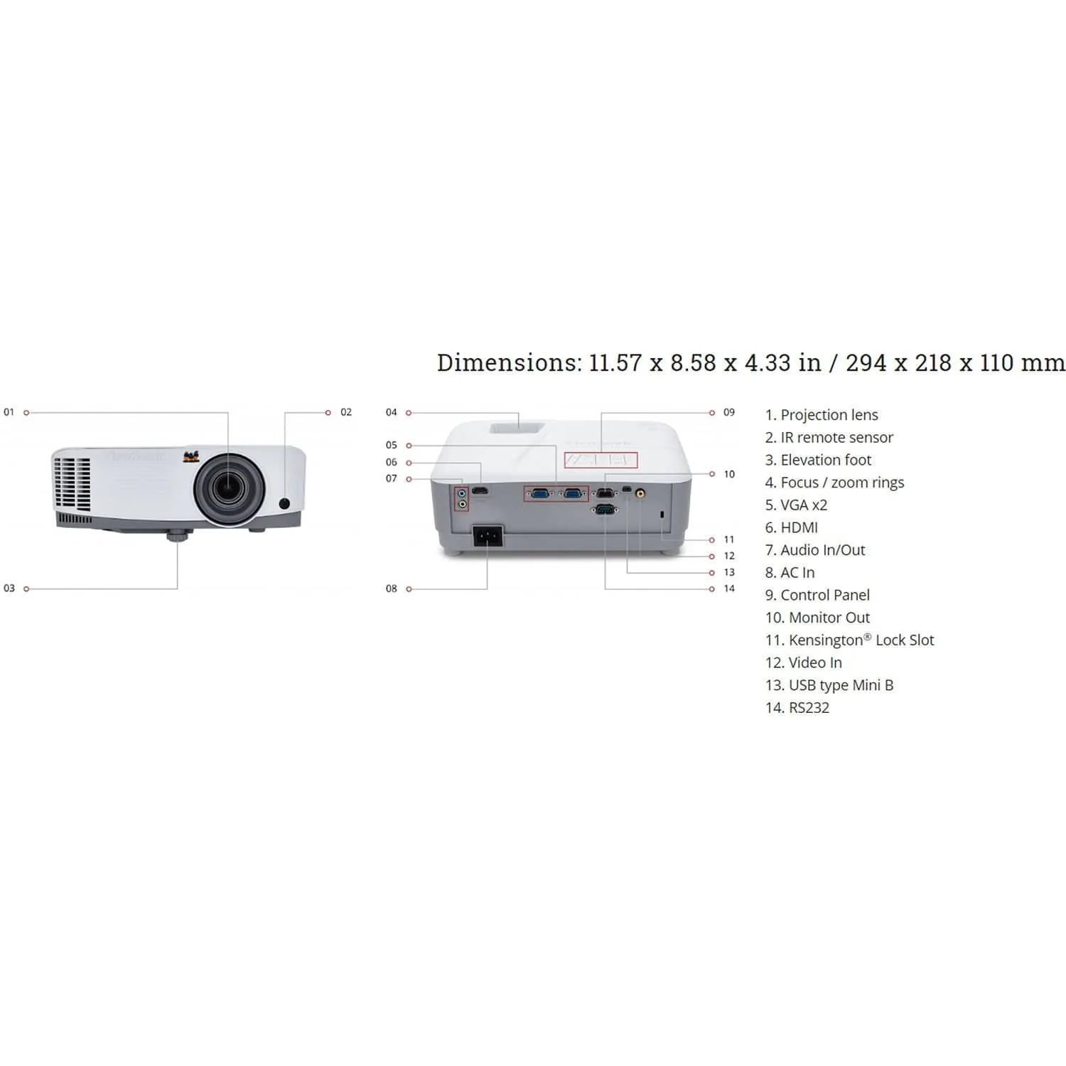 ViewSonic 3600 Lumens WXGA DLP HDMI Projector - Certified Refurbished - Image 8