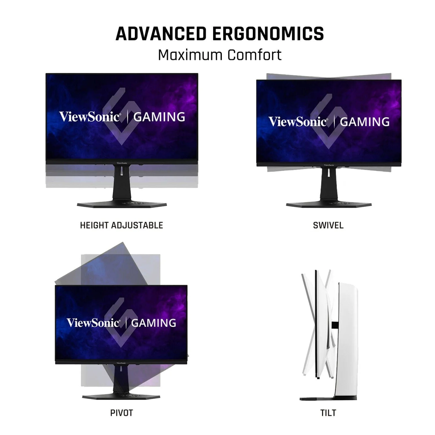 ViewSonic 27" 1440p 240Hz OLED Ergonomic White Gaming Monitor - Certified Refurbished - Image 10