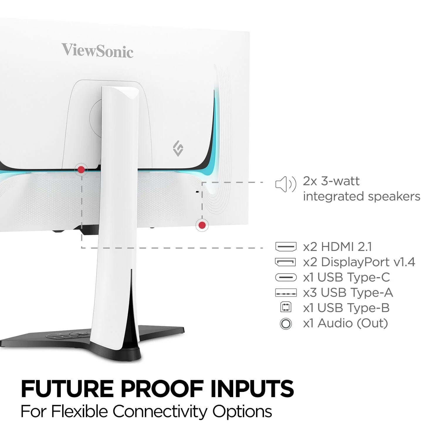 ViewSonic 27" 1440p 240Hz OLED Ergonomic White Gaming Monitor - Certified Refurbished - Image 9