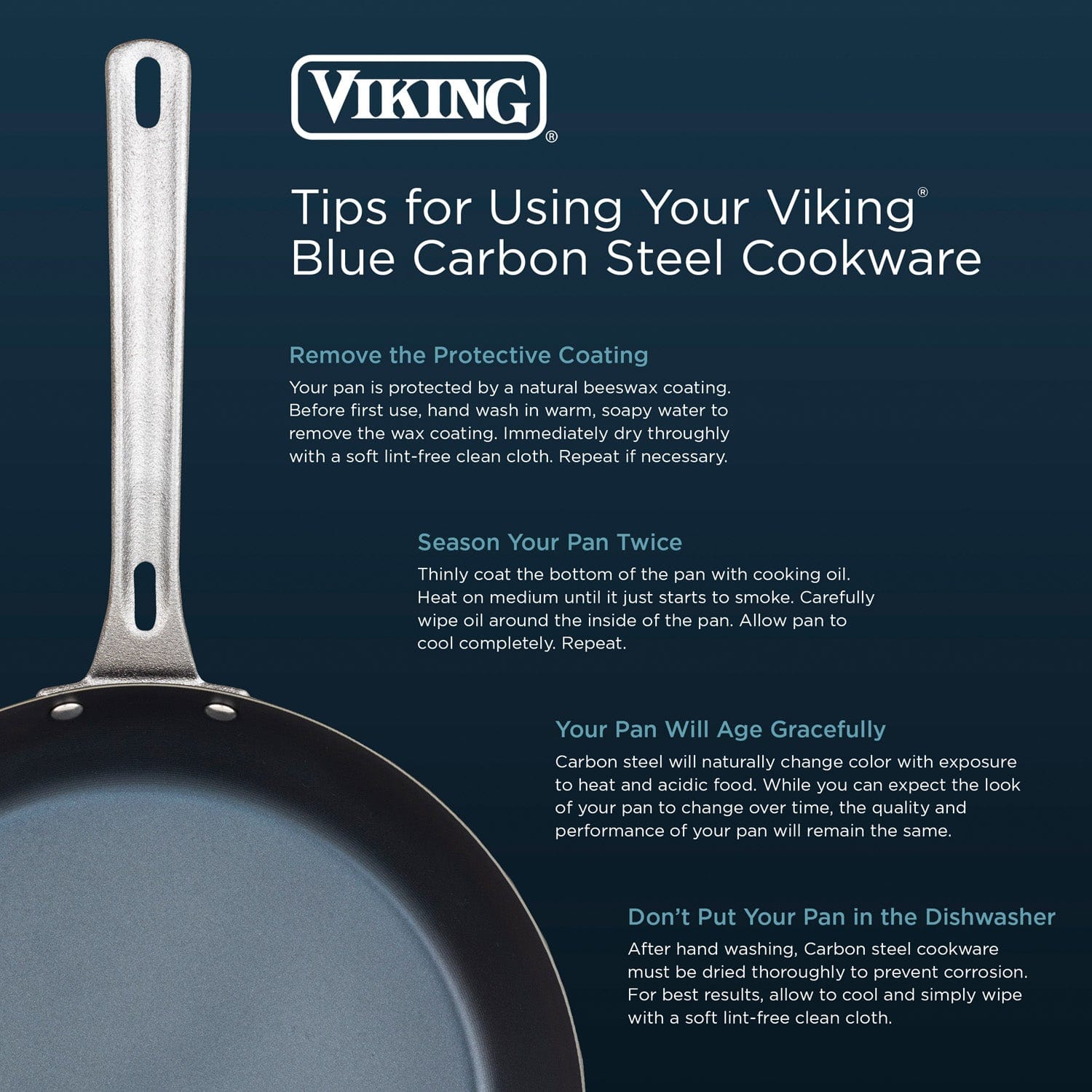 Viking 2-pc Blue Steel Fry Pan Set, 10" & 12" - Image 3