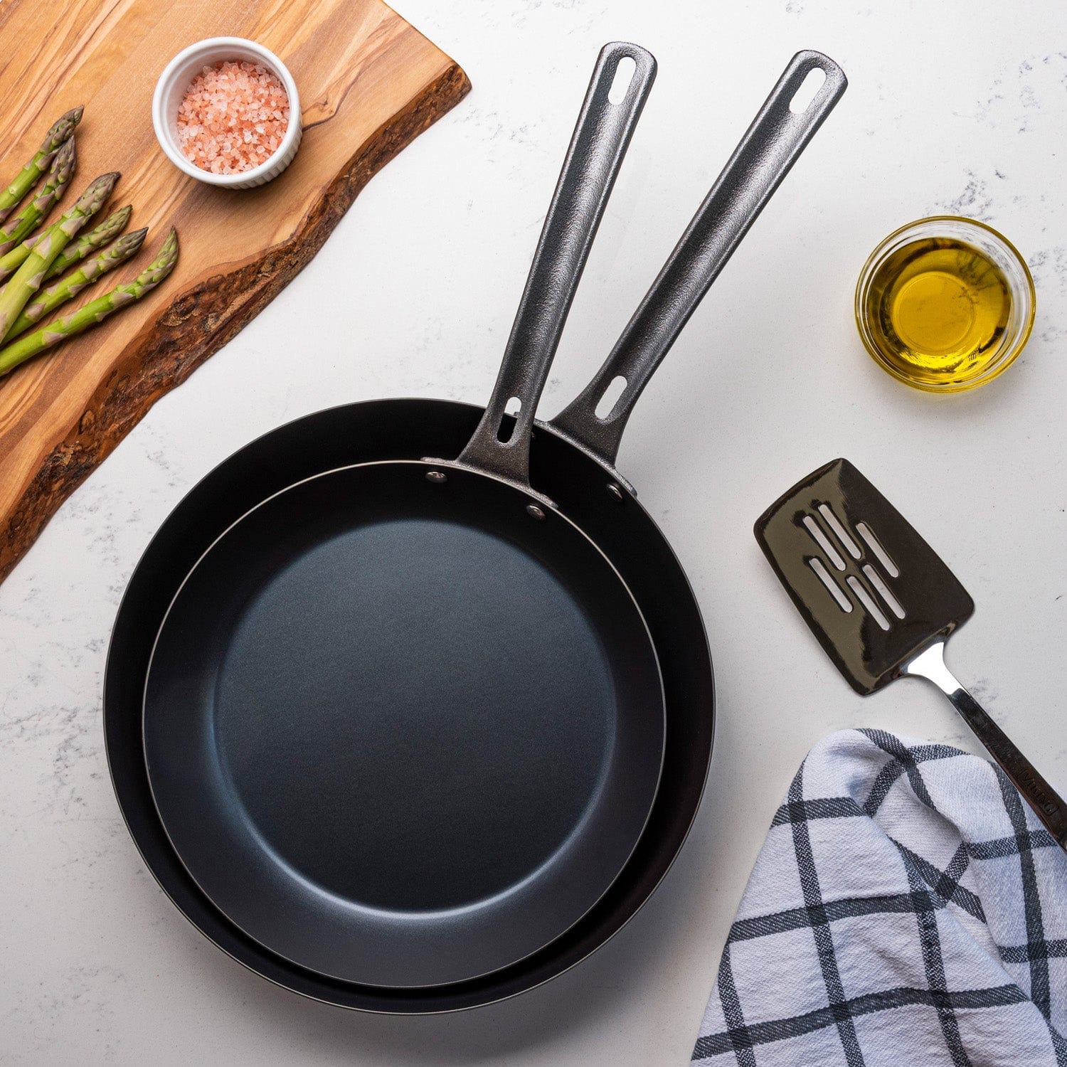 Viking 2-pc Blue Steel Fry Pan Set, 10" & 12" - Image 4