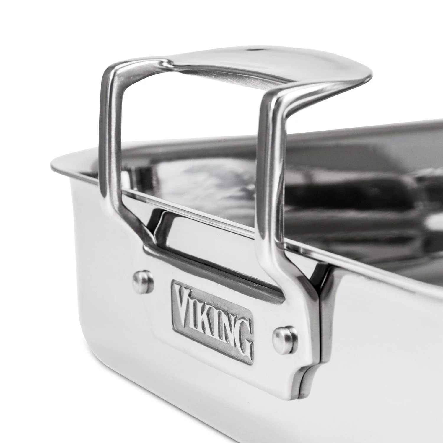 Viking 3-Ply Roasting Pan with Non-Stick Rack, 16" x 13" x 3", Mirror Finish - Image 2