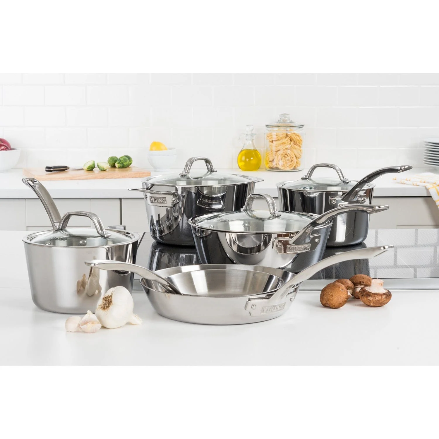 Viking Contemporary 3-Ply 10-pc Cookware Set, Mirror Finish - Image 2
