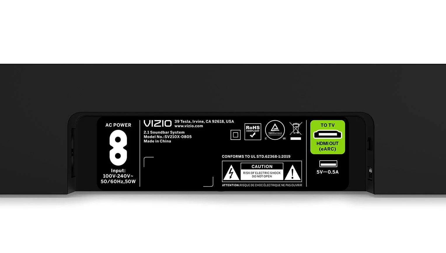 Vizio 2.1 Soundbar, Dolby Atmos, DTS:X, Wireless Subwoofer, Black - Certified Refurbished - Image 9