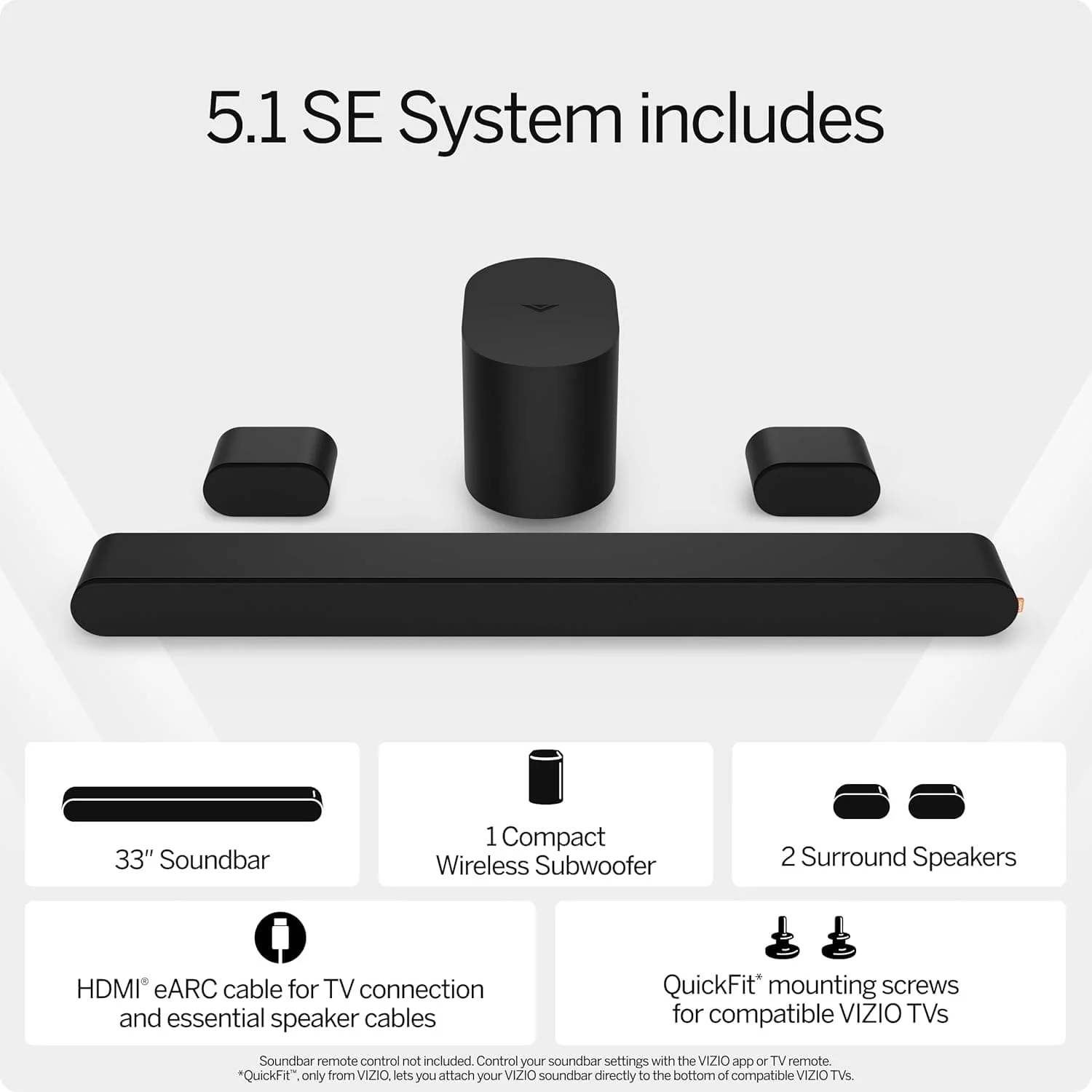 Vizio 5.1 Channel Dolby Atmos 33" Soundbar System - Certified Refurbished - Image 9