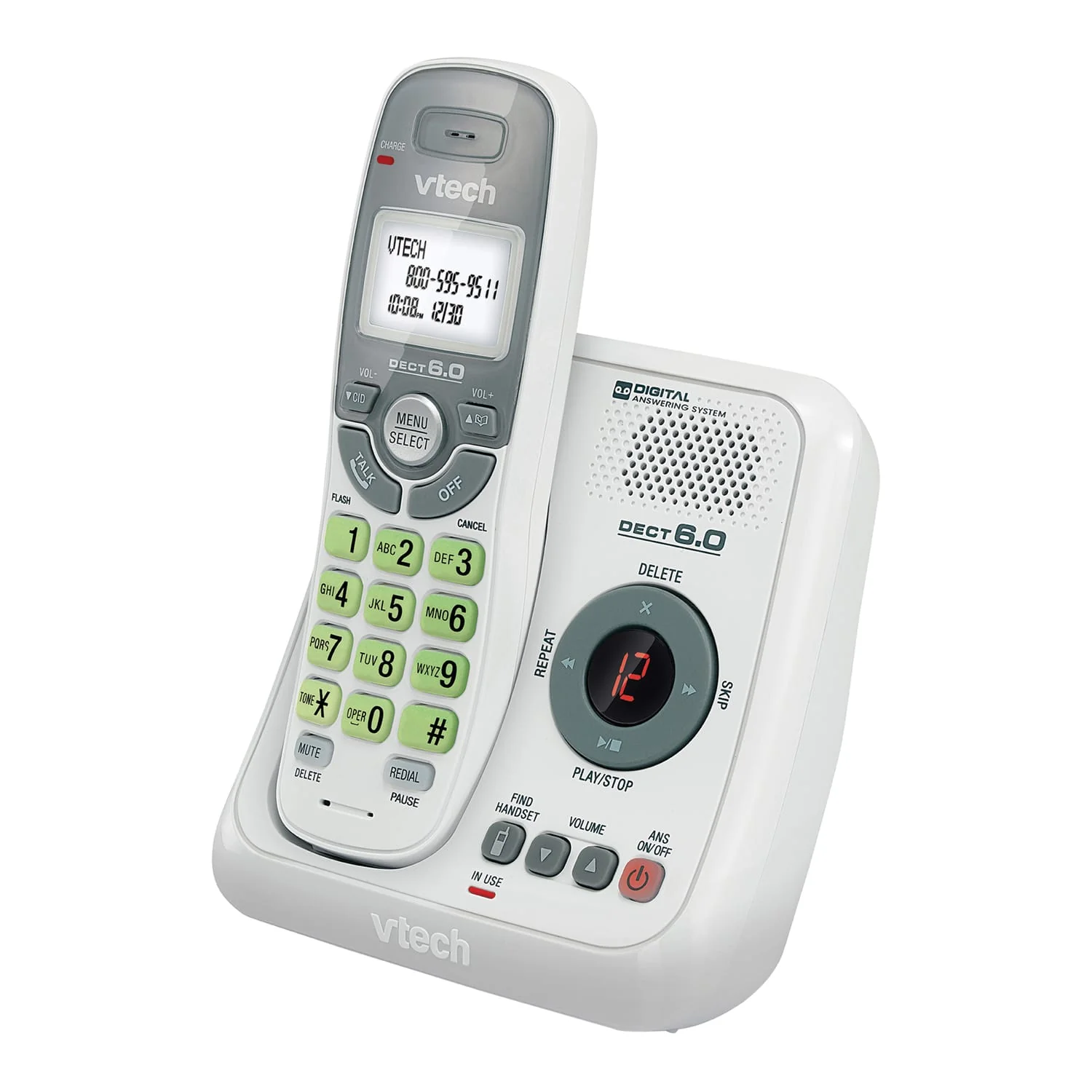 VTech 1-Handset DECT 6.0 Cordless Phone System for Landline, Digital Answering System, Caller ID/Call Waiting, and Backlit Keypad/Display - Image 2