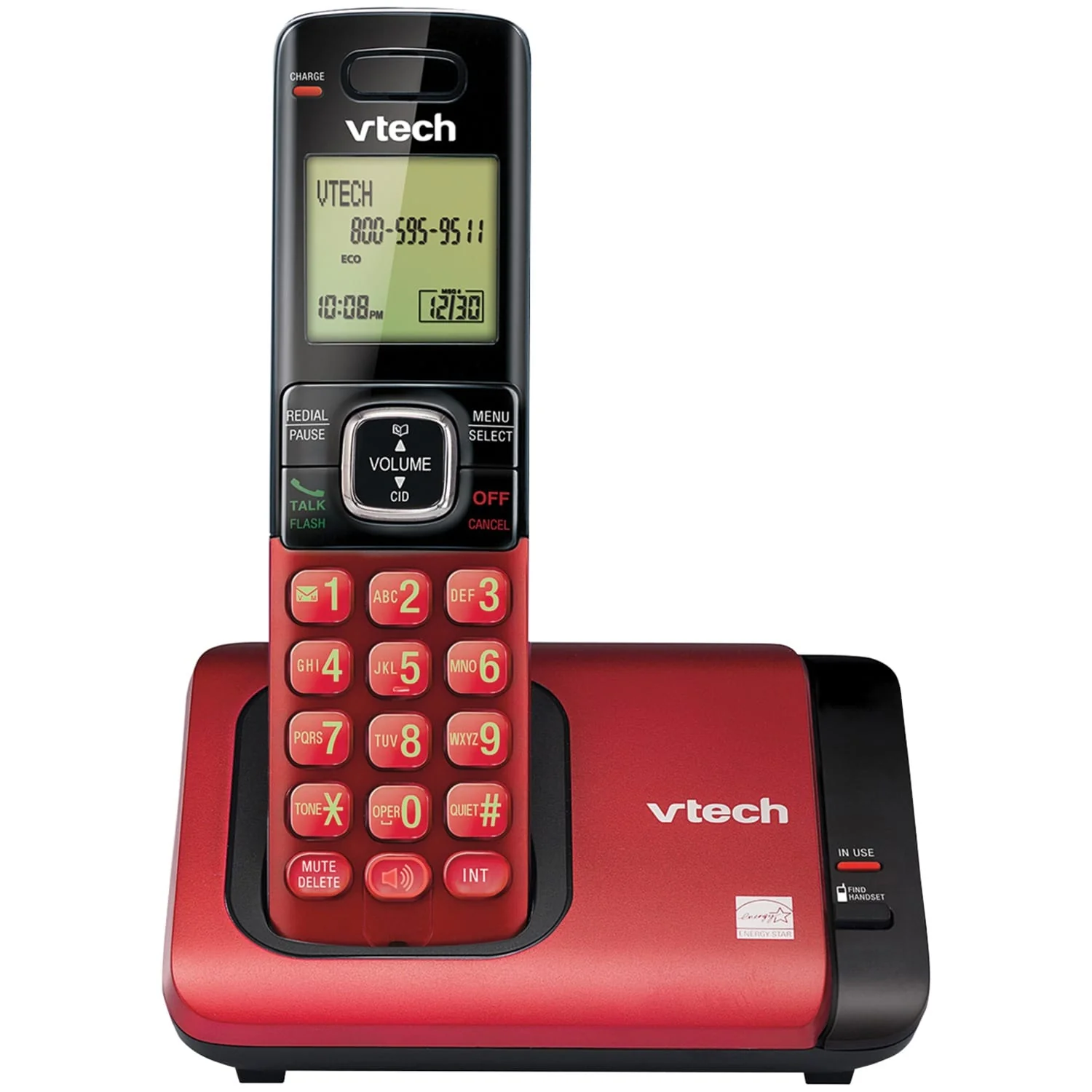 VTech 1-Handset DECT 6.0 Expandable Cordless Phone System for Landline, Caller ID/Call Waiting and Backlit Keypad/Display, CS6719-16
