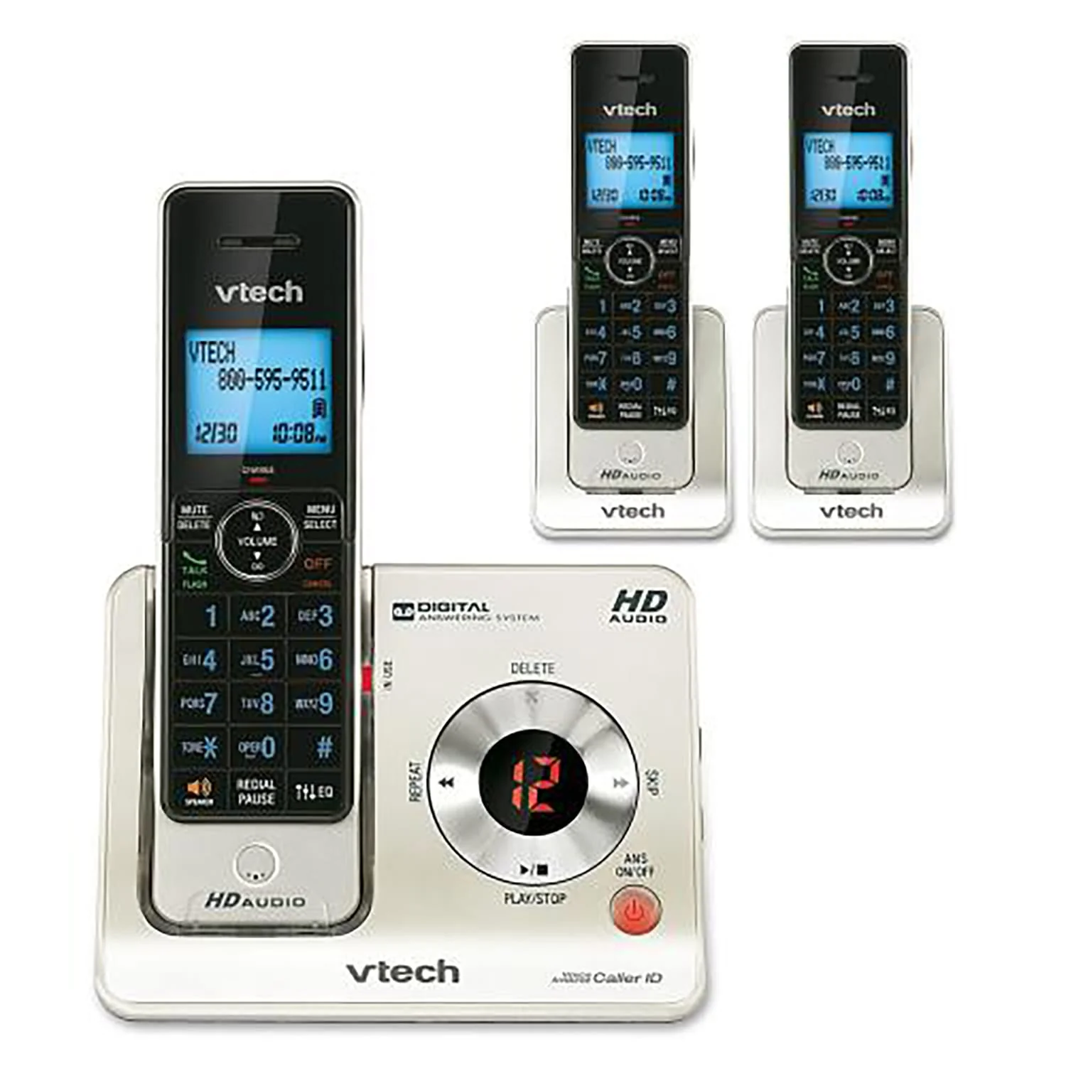 VTech 3-Handset DECT 6.0 Expandable Cordless Phone System for Landline, Answering System and Caller ID/Call Waiting, LS6425-3 - Image 2