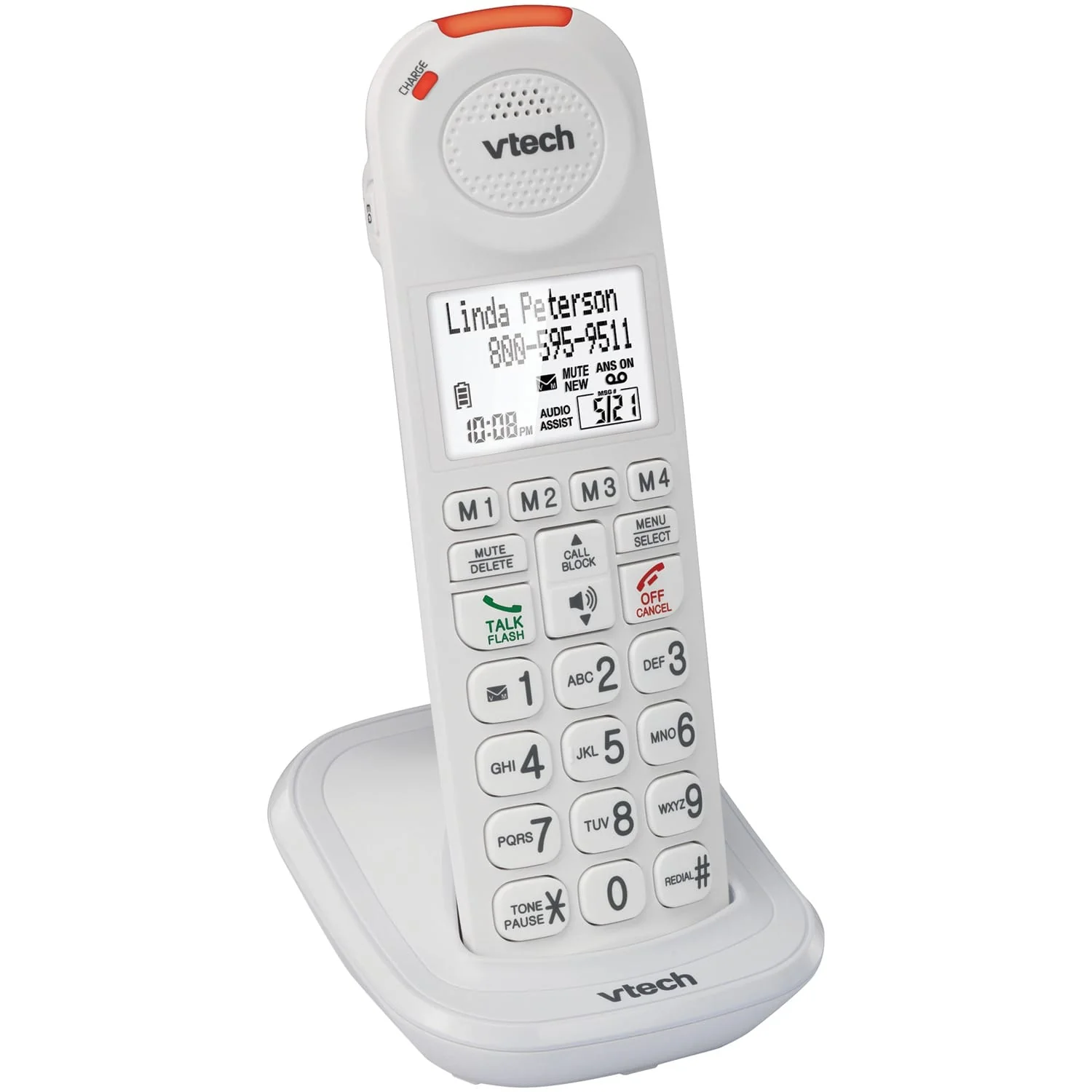 VTech Amplified Cordless Phone Accessory Handset with Big Buttons, Audio Assist, Extra-Loud Ringer, and Call Blocker for Vtech SN5127/SN5147 Phones - Image 2