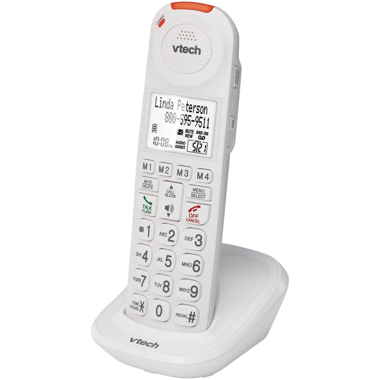 VTech Amplified Cordless Phone Accessory Handset with Big Buttons, Audio Assist, Extra-Loud Ringer, and Call Blocker for Vtech SN5127/SN5147 Phones - Image 3