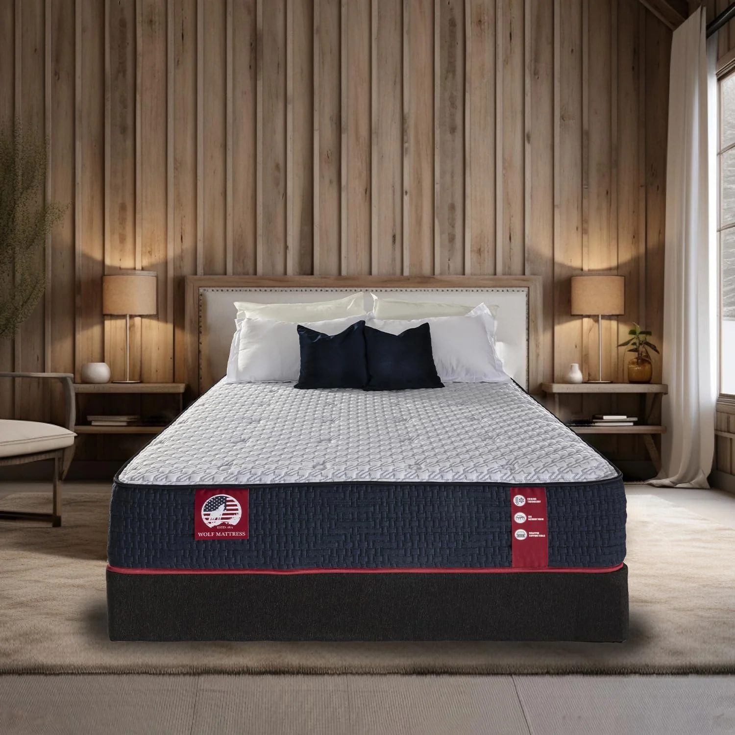 Wolf Mattress Twin 11-Inch Luna Memory Foam Hybrid Mattress, Plush Comfort, Medium Firm, Cool Touch, Anti-Microbial w/ Pocketed Coil System - Image 10