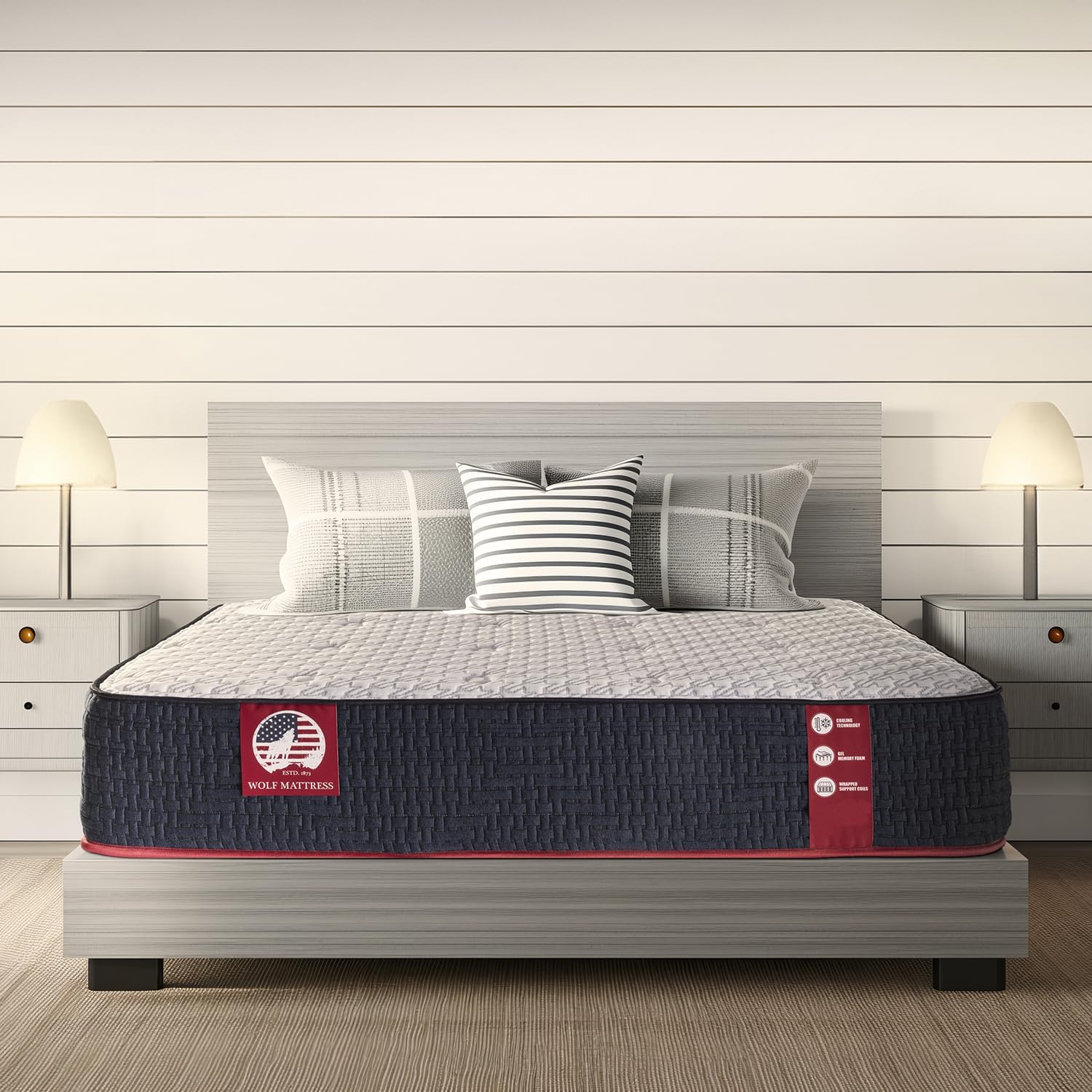 Wolf Mattress Twin 11-Inch Luna Memory Foam Hybrid Mattress, Plush Comfort, Medium Firm, Cool Touch, Anti-Microbial w/ Pocketed Coil System - Image 11