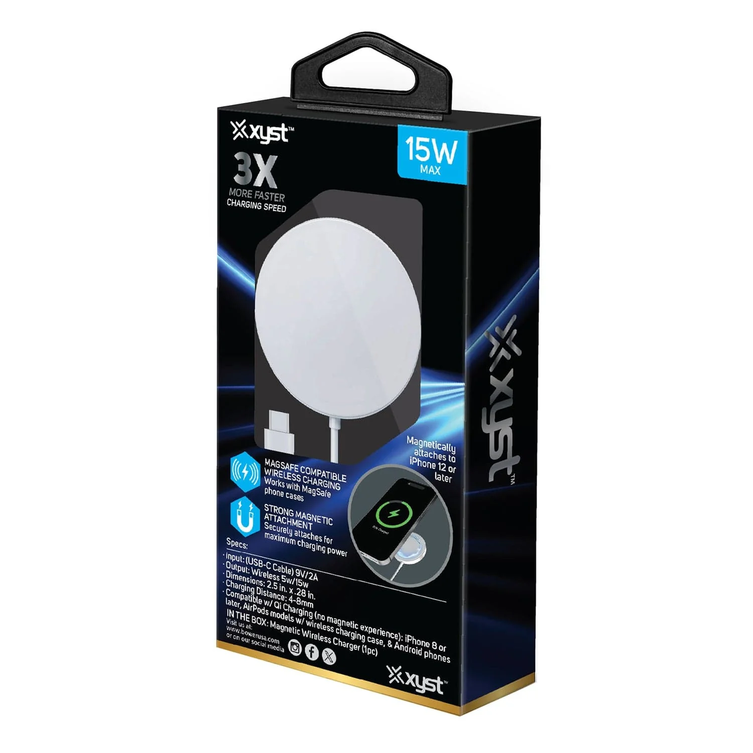 XYST 15-Watt MagSafe Wireless Charger with Built-in USB-C Cable - Image 3