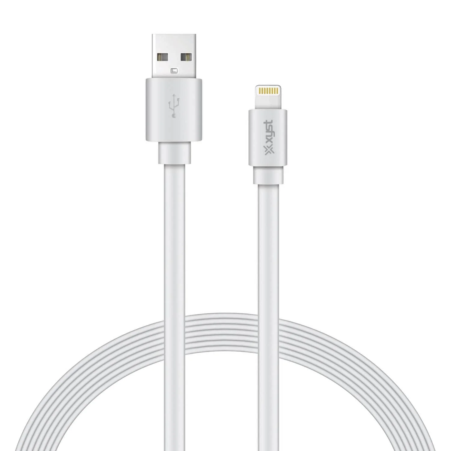 XYST Charge and Sync USB to Lightning Flat Cable, 4 Ft., White - Image 3