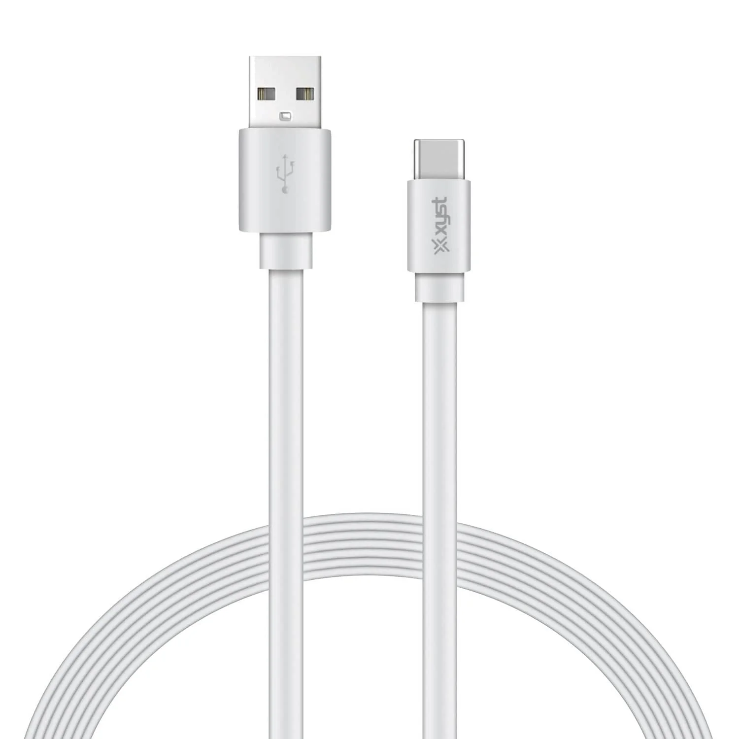 XYST Charge and Sync USB to USB-C Flat Cable, 4 Ft., White - Image 4