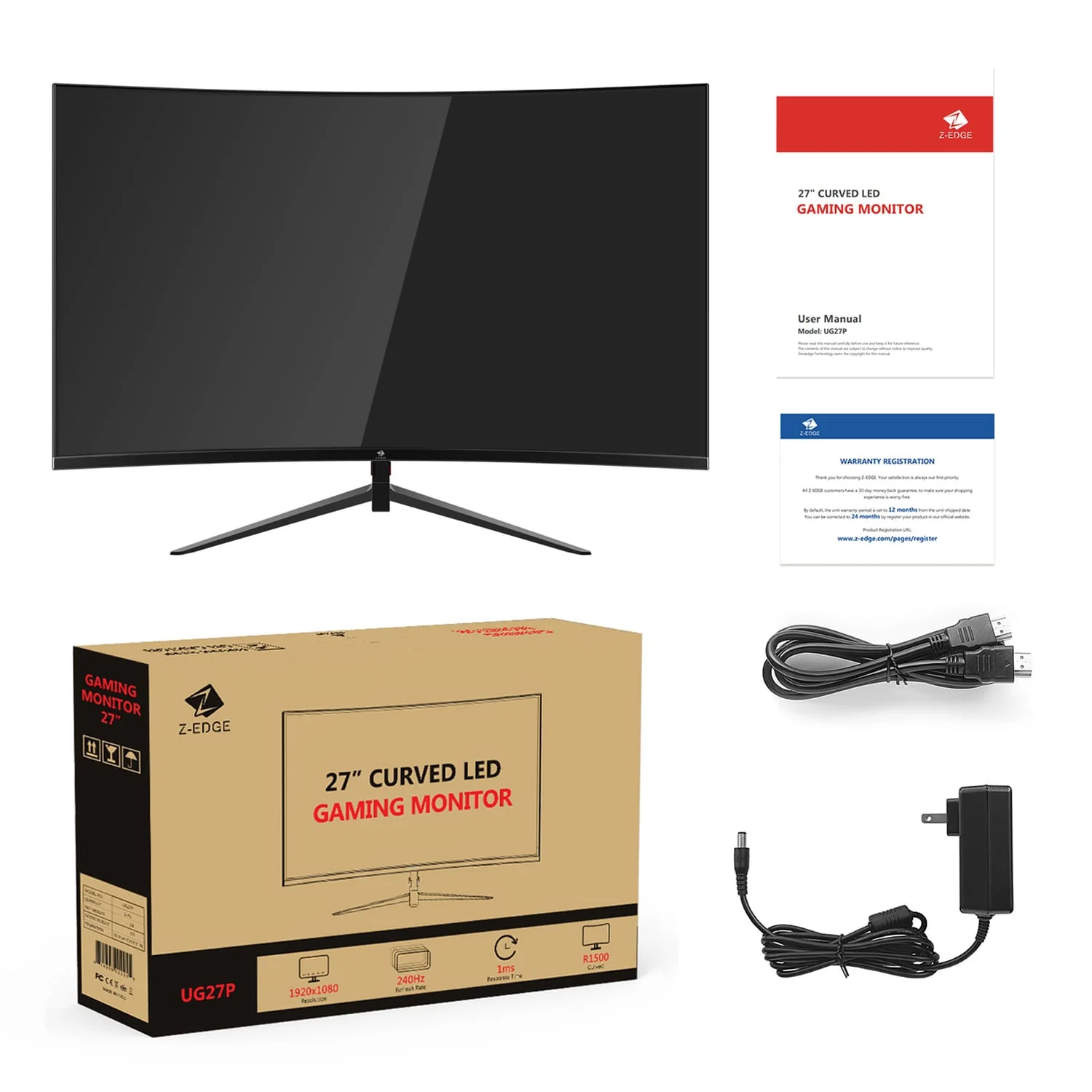 Z-Edge 27-In. 1080p 240-Hz Curved Gaming Monitor - Image 2