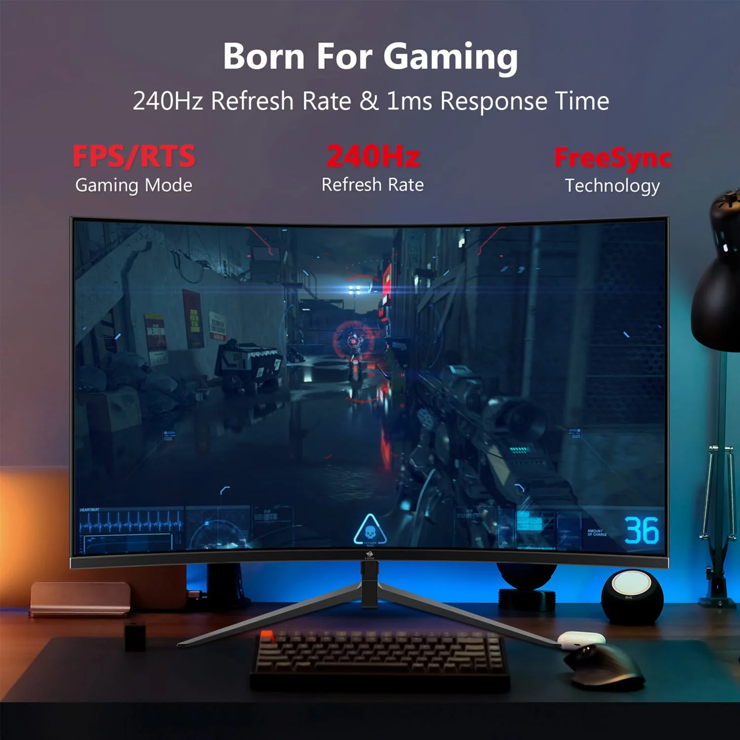 Z-Edge 32-In. 1080p 240-Hz Curved Gaming Monitor - Image 5