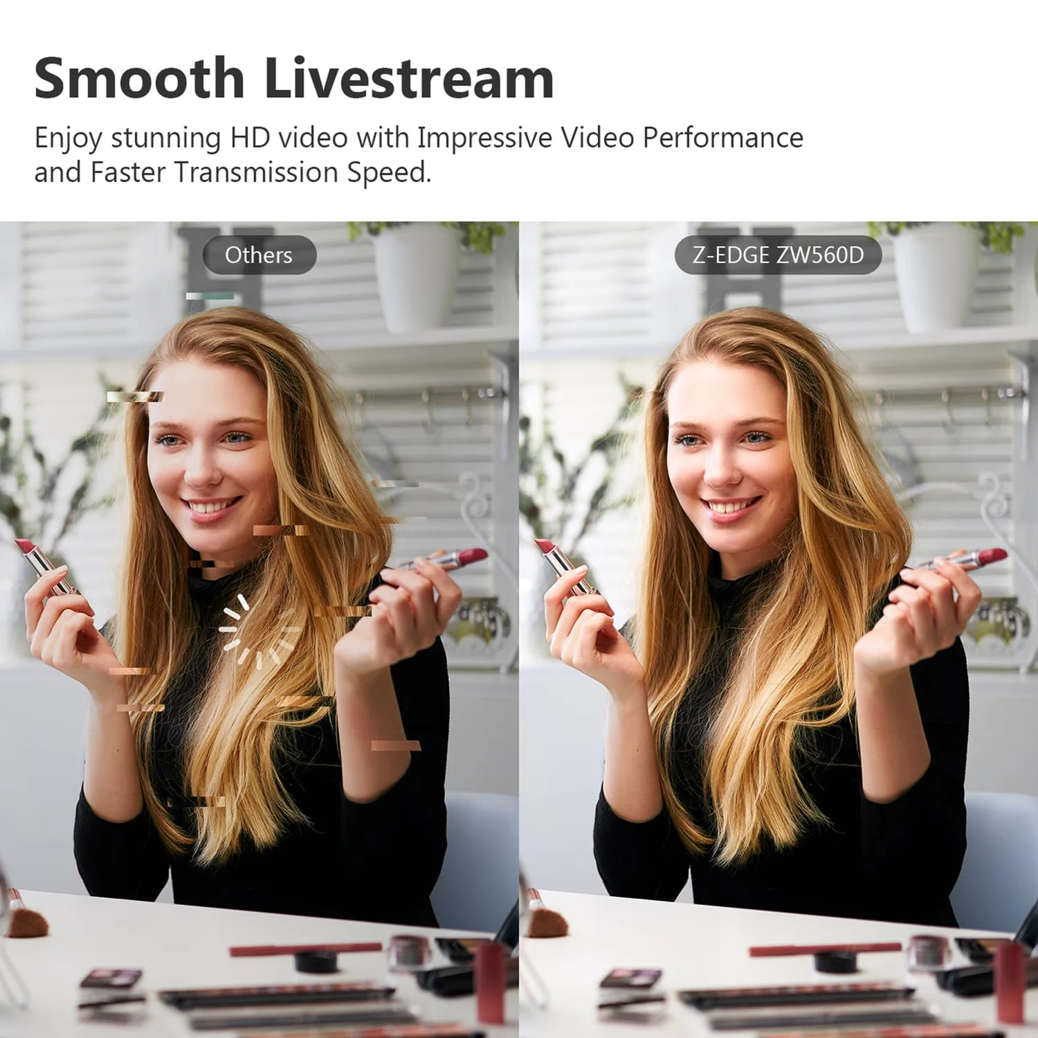 Z-Edge QHD 2K 5.0-MP Auto-Focus Webcam and Ring Light with Stereo Sound and Noise-Reduction Microphone, ZW560S - Image 3