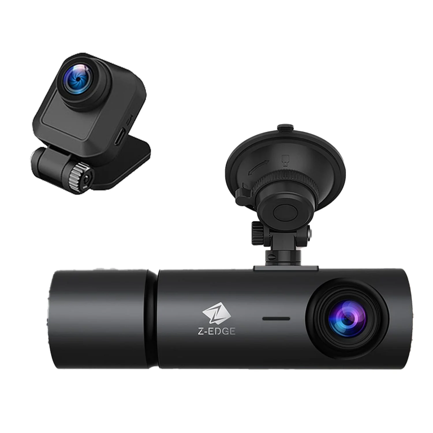 Z-Edge T3P Triple Car Cameras for 4K Front, and 1080p Inside and Rear, 3-Channel Touch-Screen Dash Camera with Wi-Fi and GPS