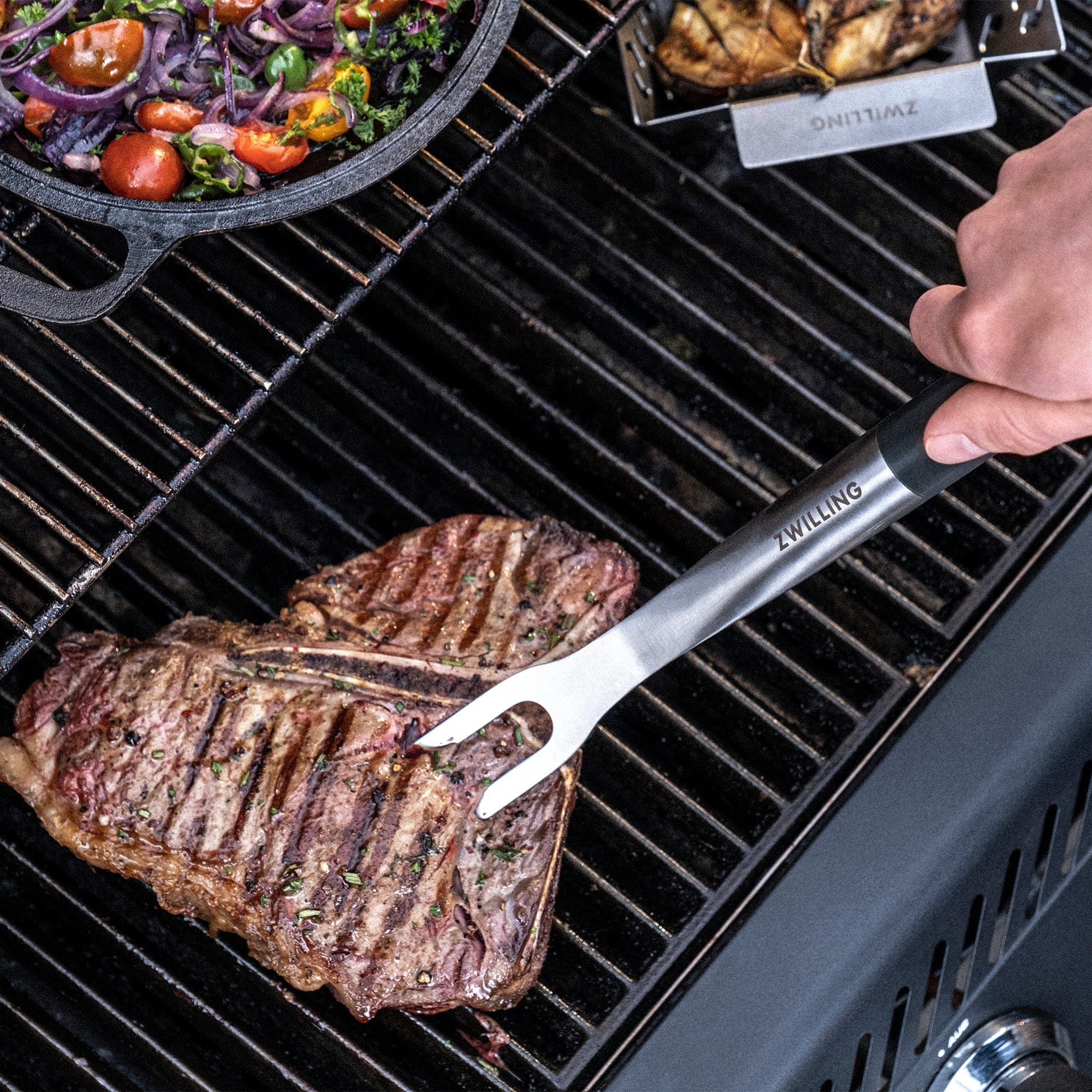 Zwilling BBQ+ 16-inch Triple-Rivet Stainless Steel Grill Meat Fork - Image 2