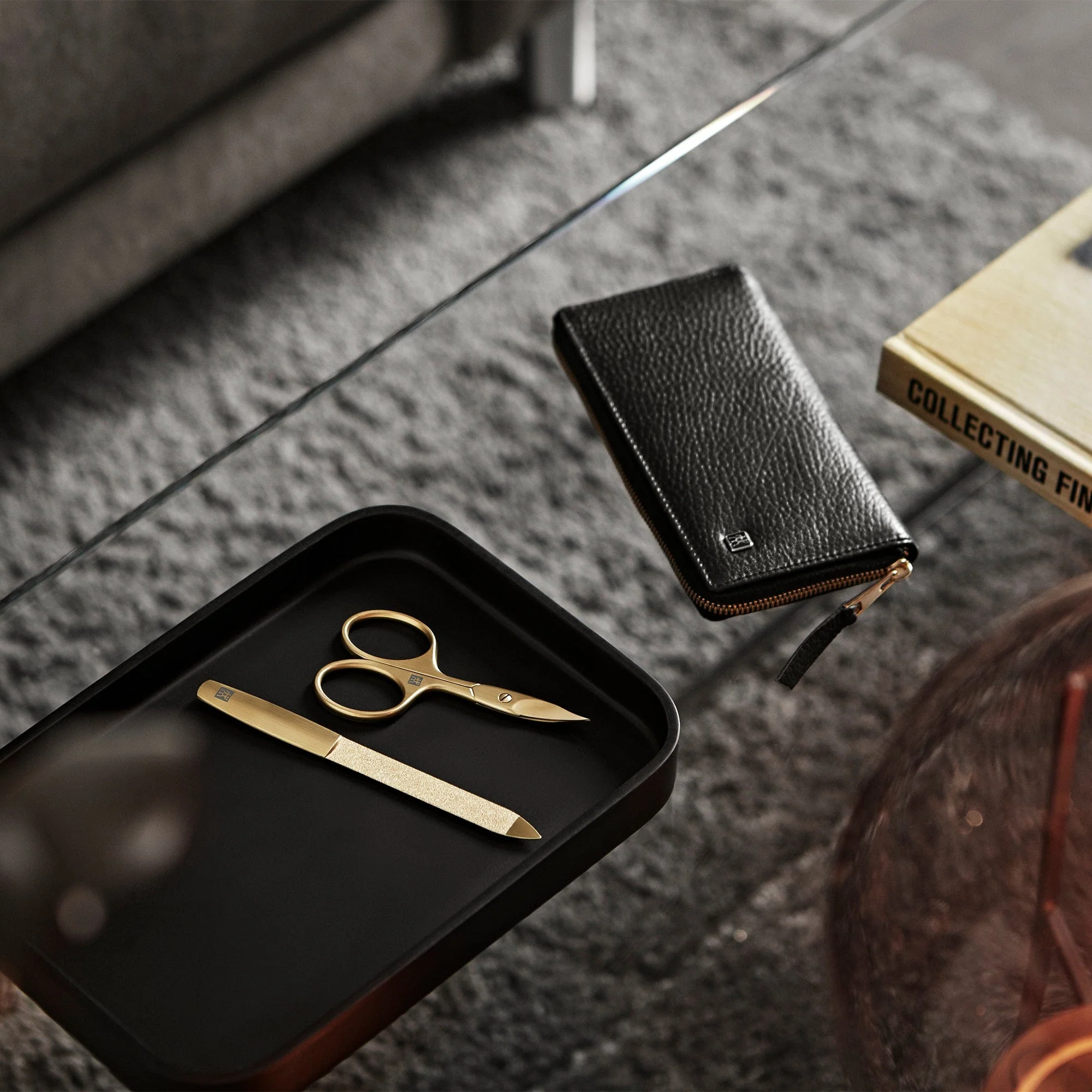 Zwilling Beauty Twinox 6-pc Gold Manicure Set with Black Leather Case - Image 2