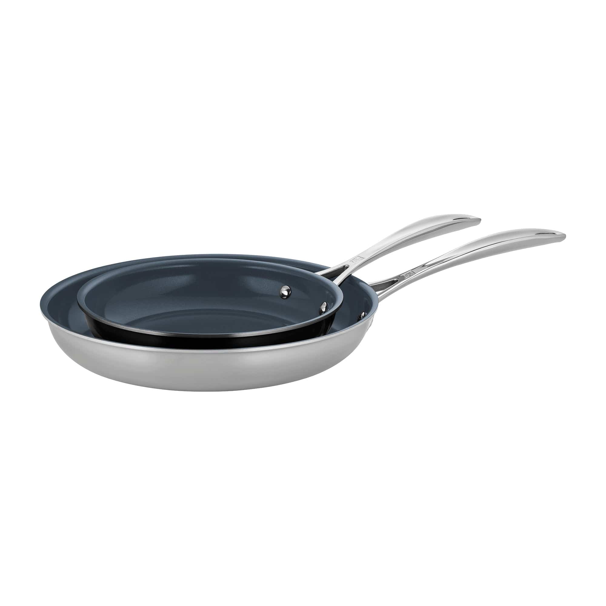 Zwilling Clad CFX 2-pc Stainless Steel Ceramic Nonstick 8-in & 10-in Fry Pan Set - Image 2