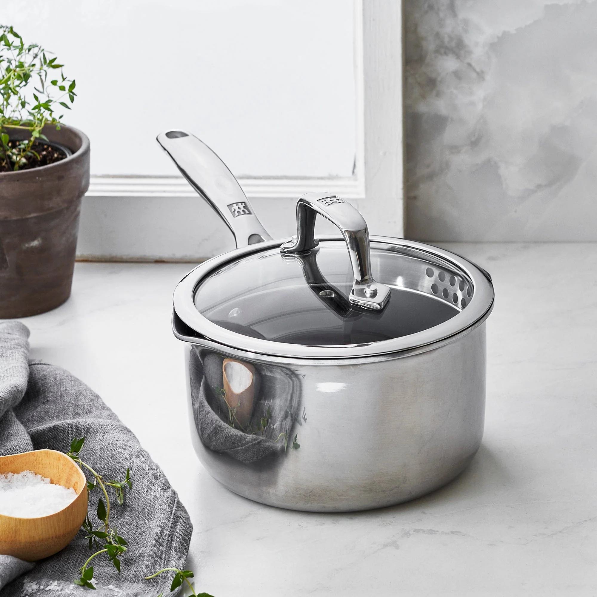 Zwilling Energy Plus 2-qt Stainless Steel Ceramic Nonstick Tall Saucepan - Image 7