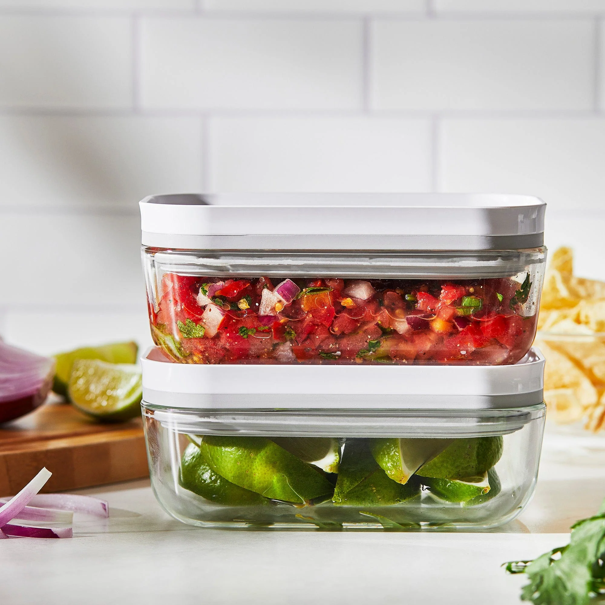Zwilling Fresh & Save 2-Piece Small Glass Vacuum Sealer Food Storage Containers with Airtight Lids - Image 3