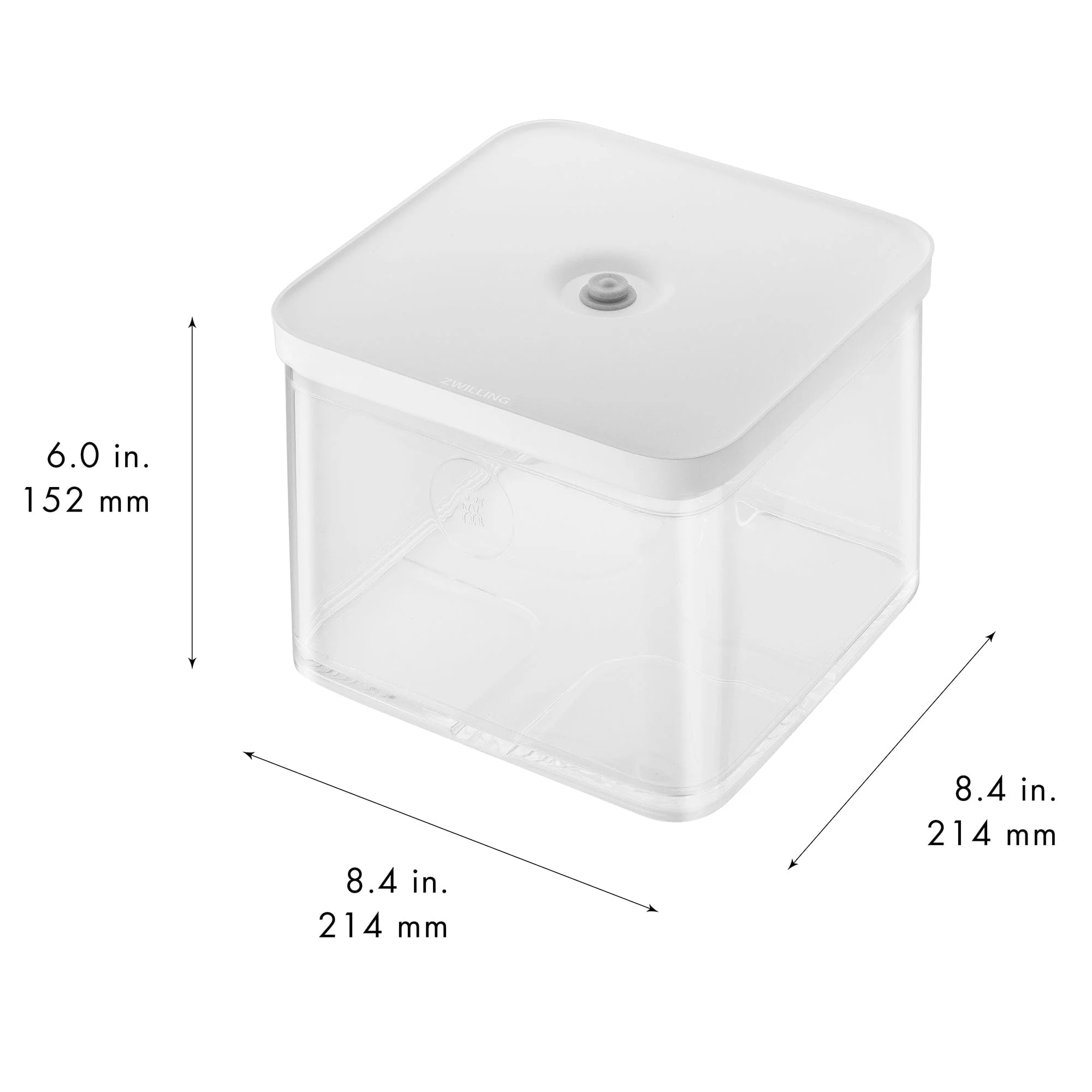 Zwilling Fresh & Save Cube Box, Plastic, Airtight Dry Food Storage Container, Large Tall Cube, 2L Container, 4.2-qt - Image 2