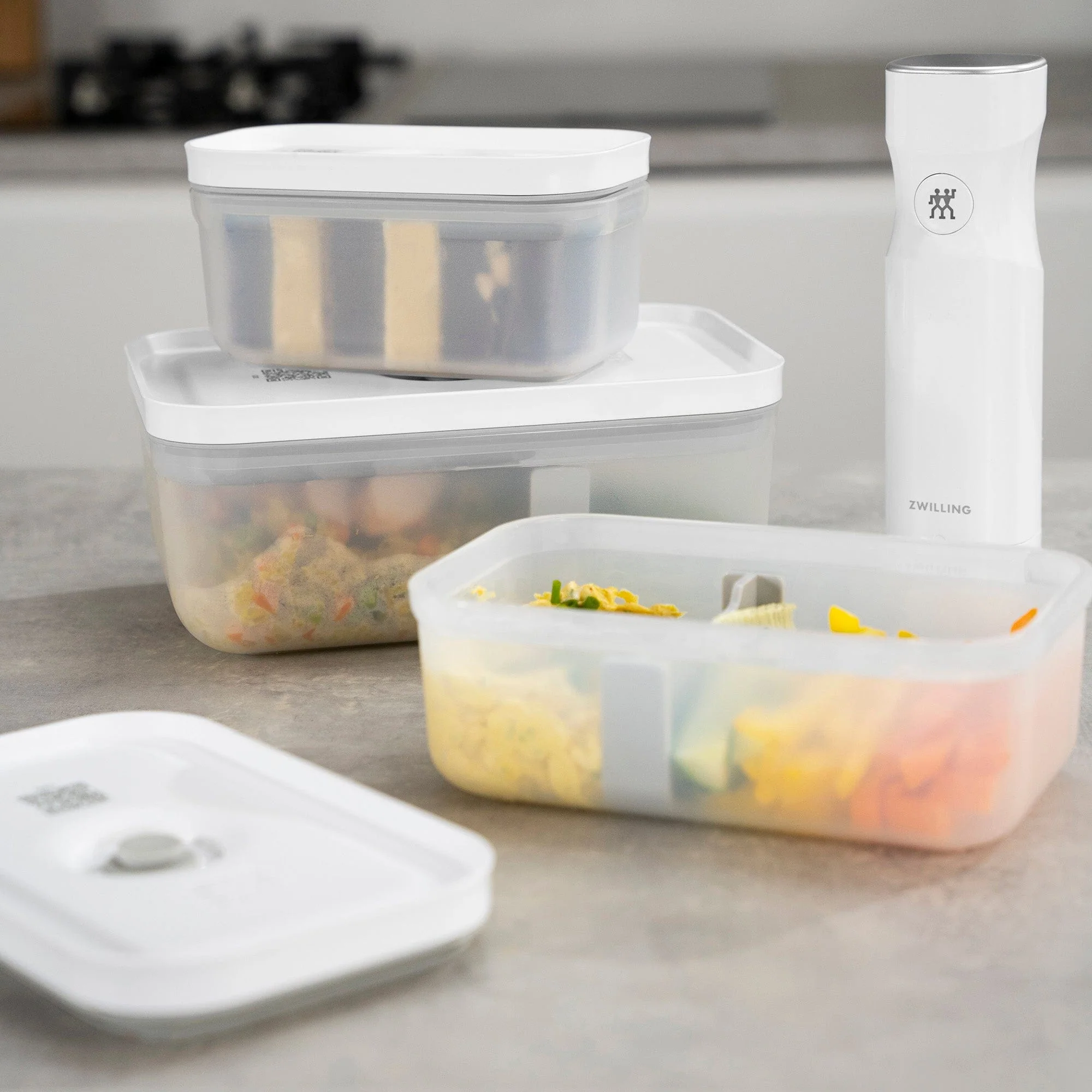 Zwilling Fresh & Save Plastic Lunch Box, Airtight Food Storage Container, Meal Prep Container, BPA-Free, Grey, Semitransparent - Medium - Image 5