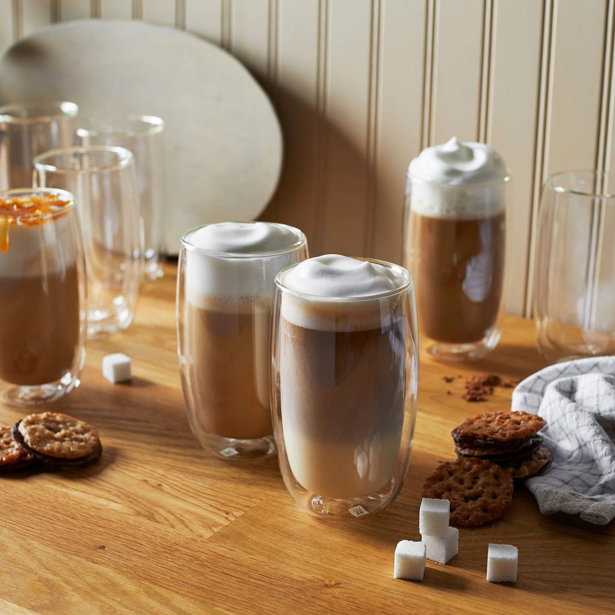 Zwilling Sorrento 8-pc Double-Wall Glass Latte Cup Set - Image 3