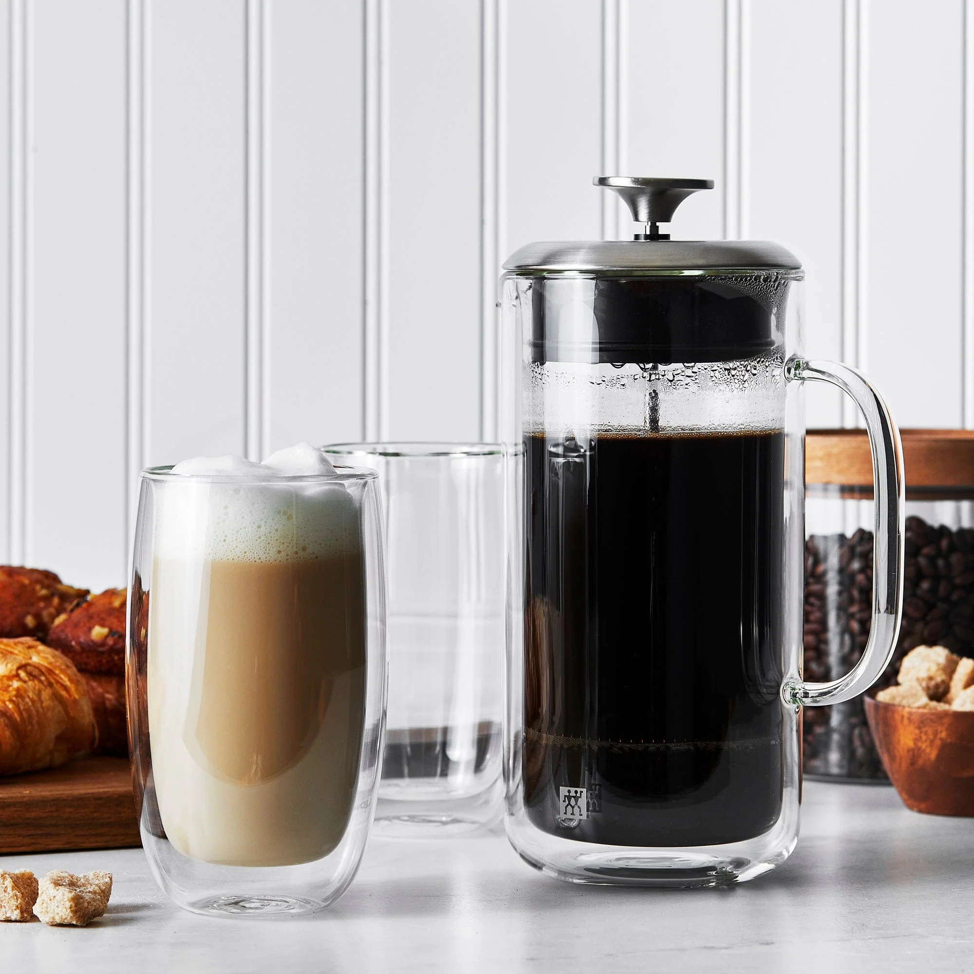 Zwilling Sorrento Double Wall French Press and Latte Glasses - Image 3