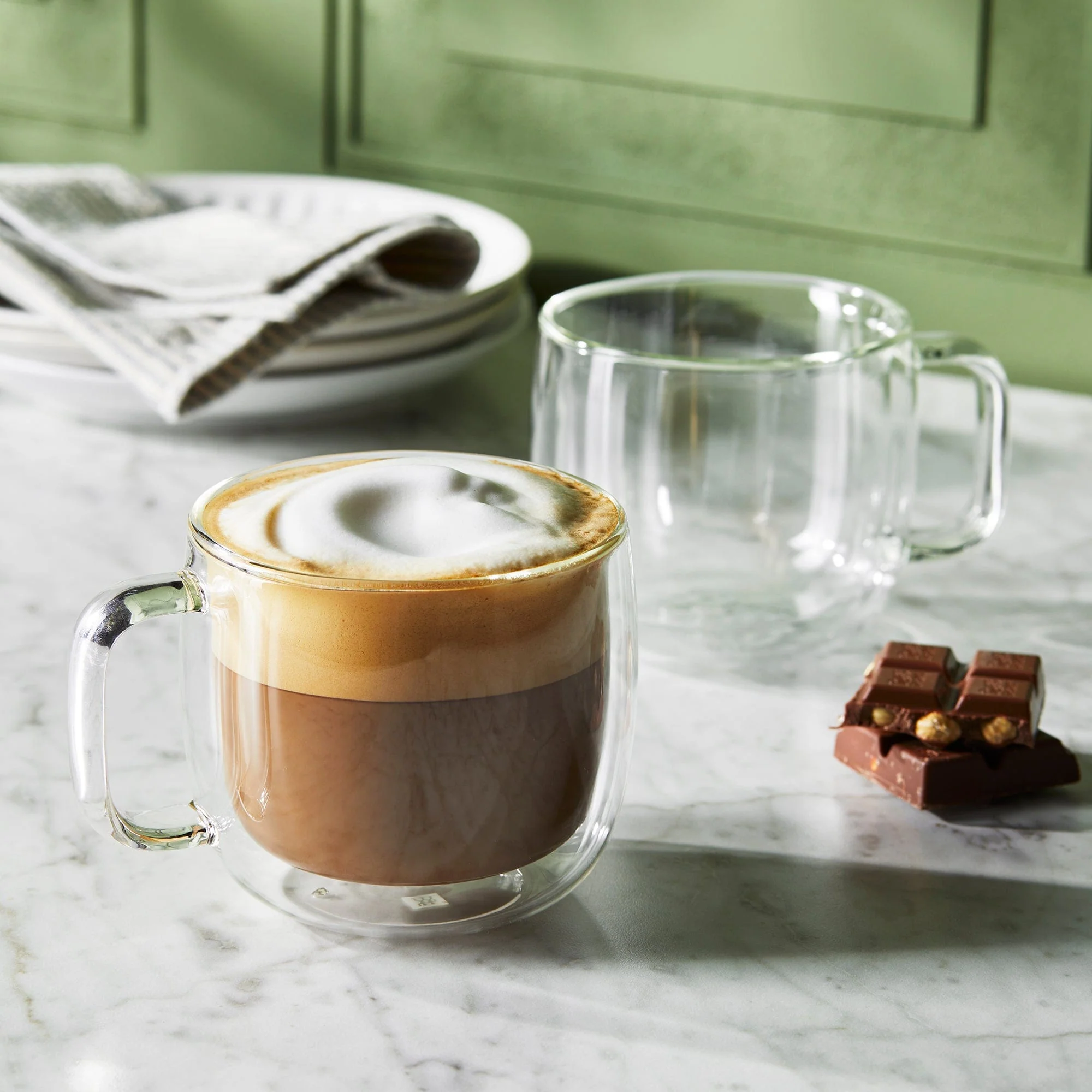 Zwilling Sorrento Plus 2-pc Double-Wall Glass Cappuccino Mug Set - Image 6